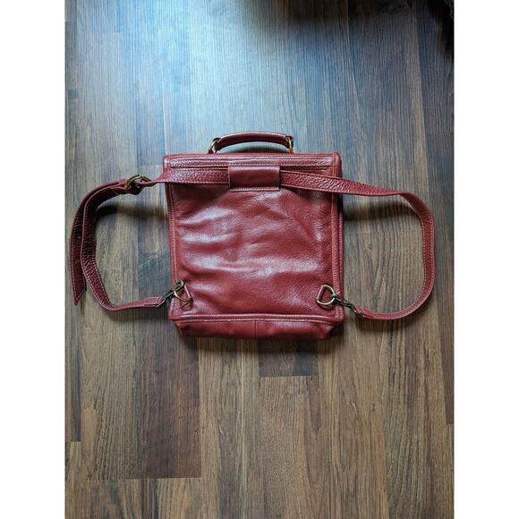 Vintage Amiiet Burgundy Leather Backback Bag Truly Unique 70s - Picture 6 of 8